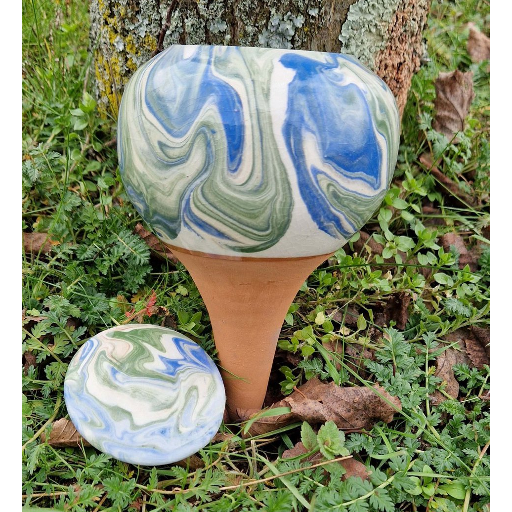 Olla to plant 40cl blue/green wave effect
