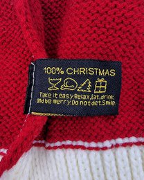 Santa hat - Red with white brim flat knit