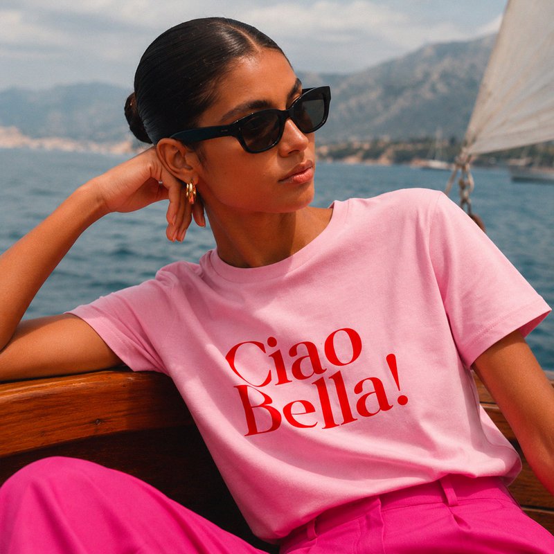 T-Shirt rose Ciao Bella