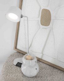 Schreibtischlampe Design LED auf Batterie weiß, mit Wandmontage