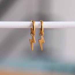 Creoler i rustfrit stål med lyn - guld