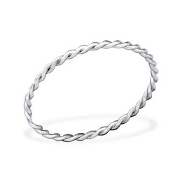 Finely braided sterling silver ring with a twisted design, available in sizes S, M, and L.