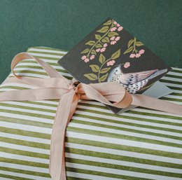 Mini tarjeta de felicitación - Zorzal y picogrueso
