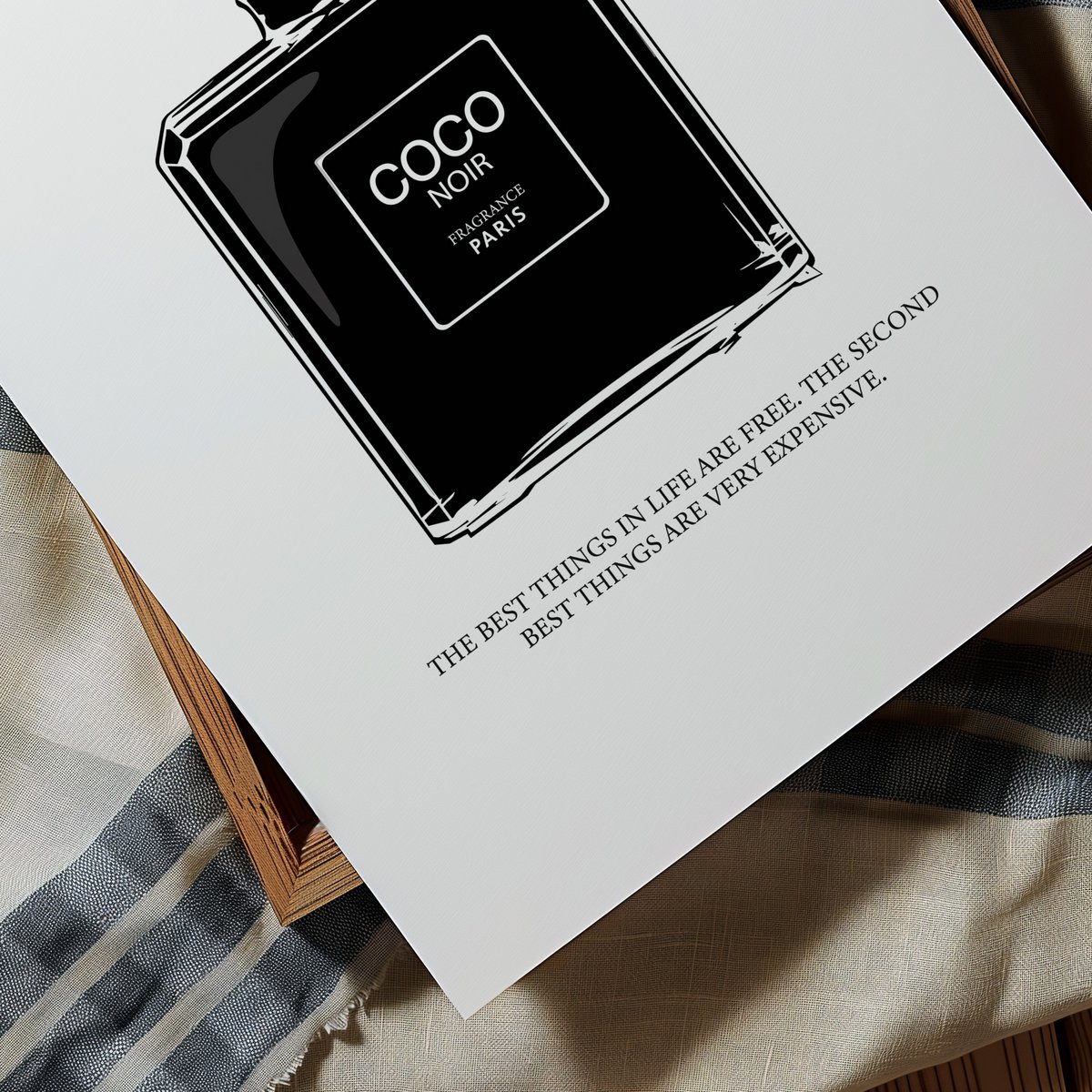 Poster: Coco Noir Perfume Bottle Illustration