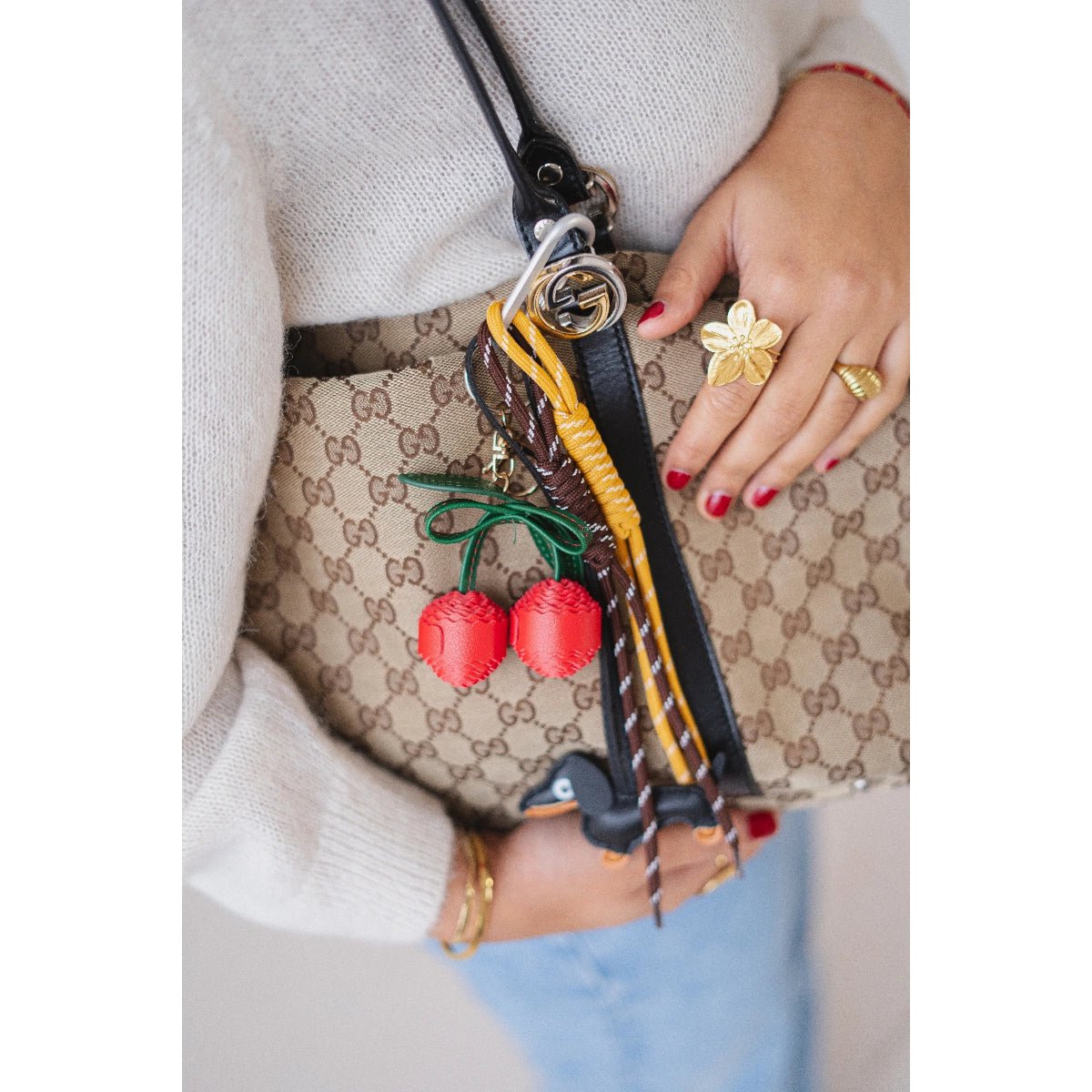 Poppin cherries bag charm