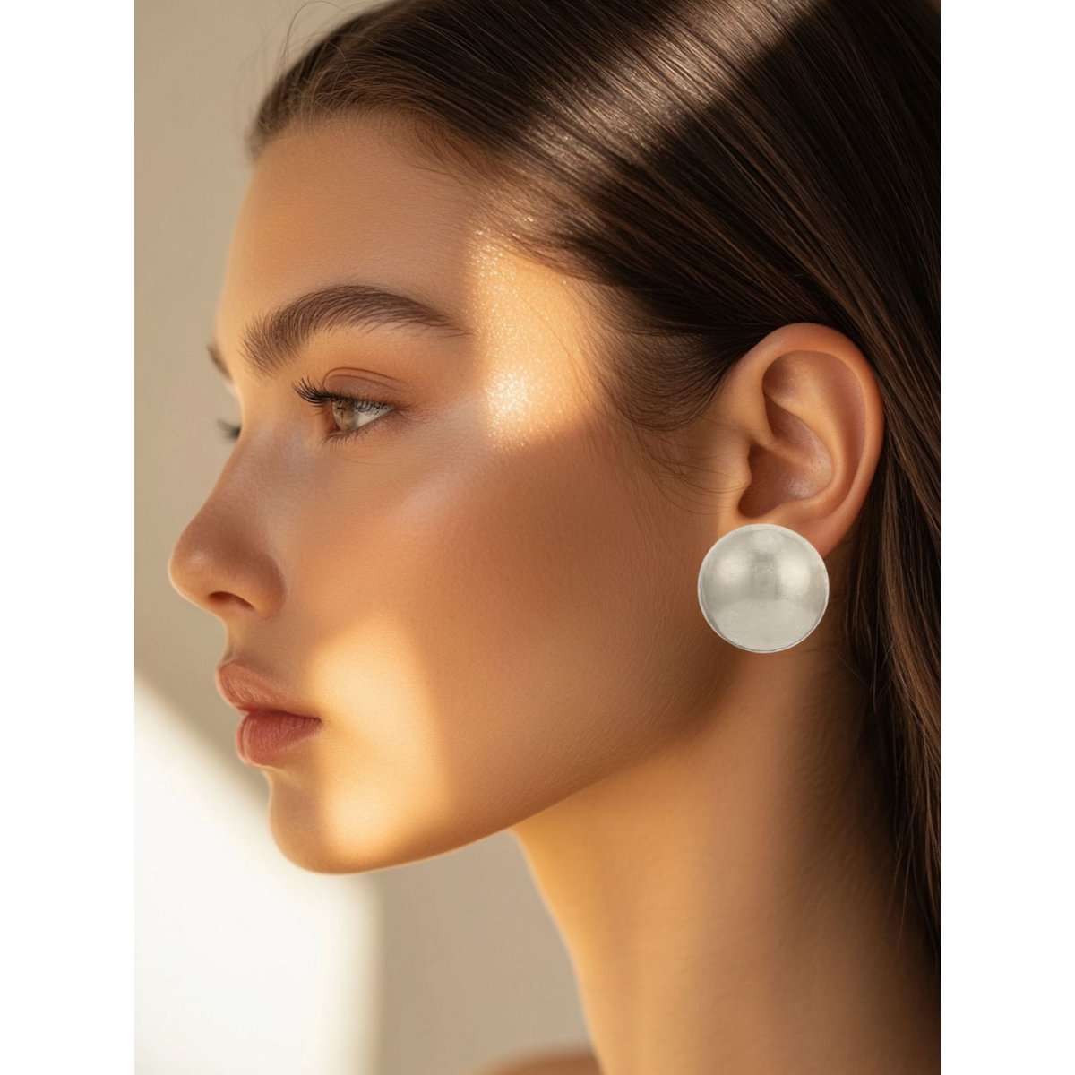 Orecchini di tendenza rotondi Mely color argento