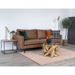 Grand Canyon Coffee Table - Coffee Table, glass with nature legs, Ø60x40 cm