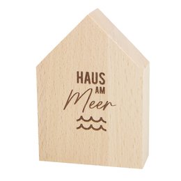 Large decorative wooden house by the sea made of sustainable beech wood