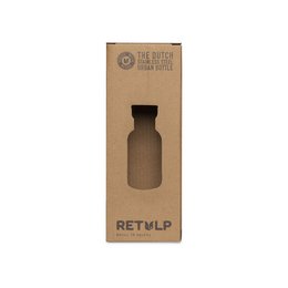 RVS drinkfles bamboe dop 500 ml steel PINK