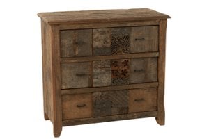 J-Line Cabinet Ageed Wood Brown