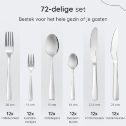 Besteckset Essential – 12 Personen / Silber 18,0 Edelstahl