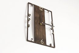 Wanduhr, rechteckige Wanduhr aus Holz
