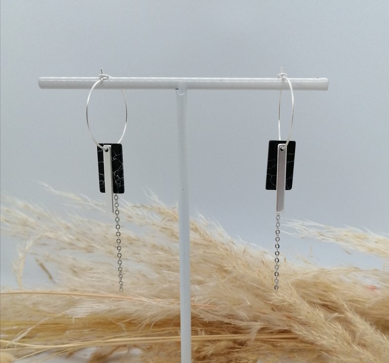Earrings - Minimalism - Marble 2