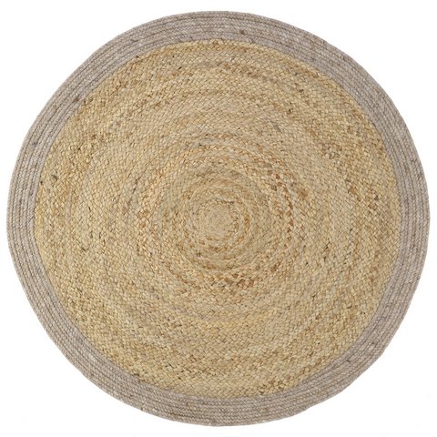 YHUKI TAUPE M Teppich aus Jute und Wolle