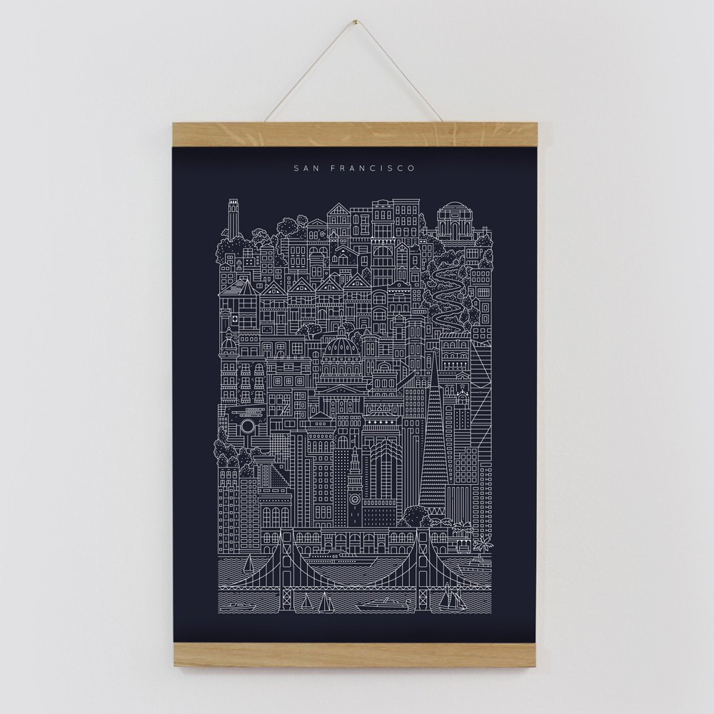 San Francisco A3 Blue Print