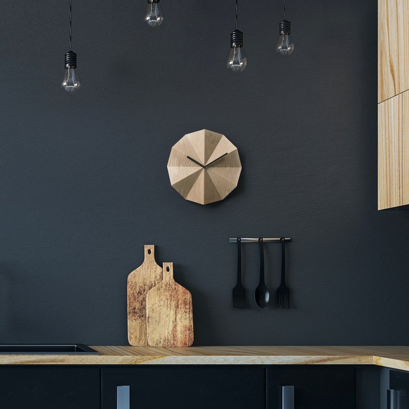 Wooden Delta Clock in Oak