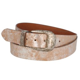 Gürtel Damen Leder Brillante breit Silber