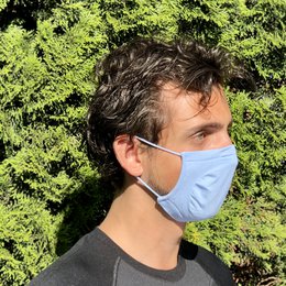 Sports mouth cap washable 1 layer Blue