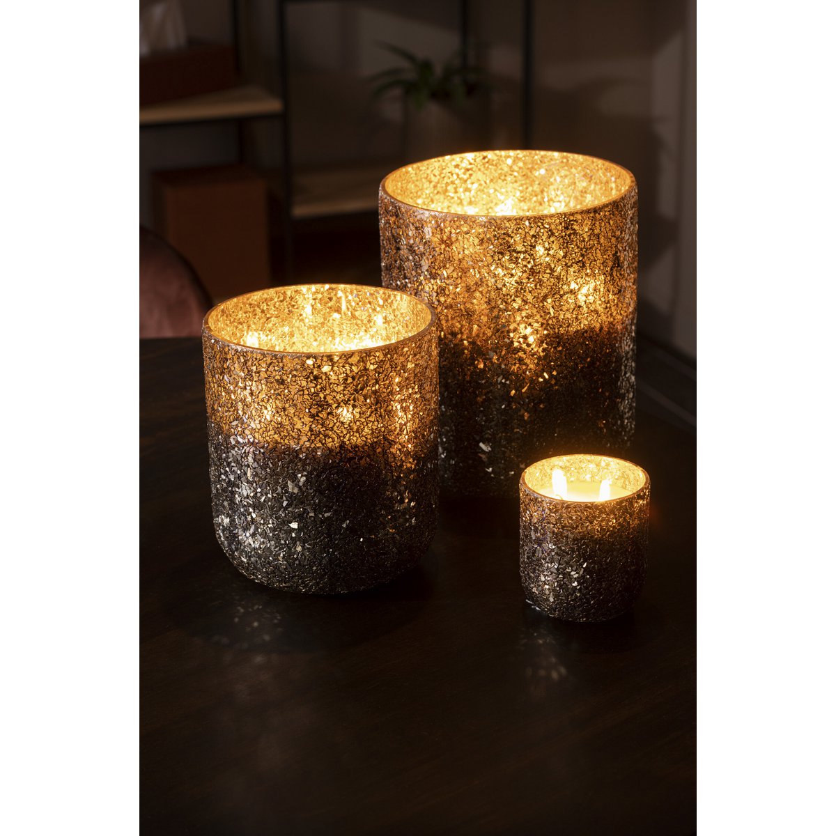 J-Line geurkaars Luxuria - Cookie Crunch - glas - brons - large - 80U