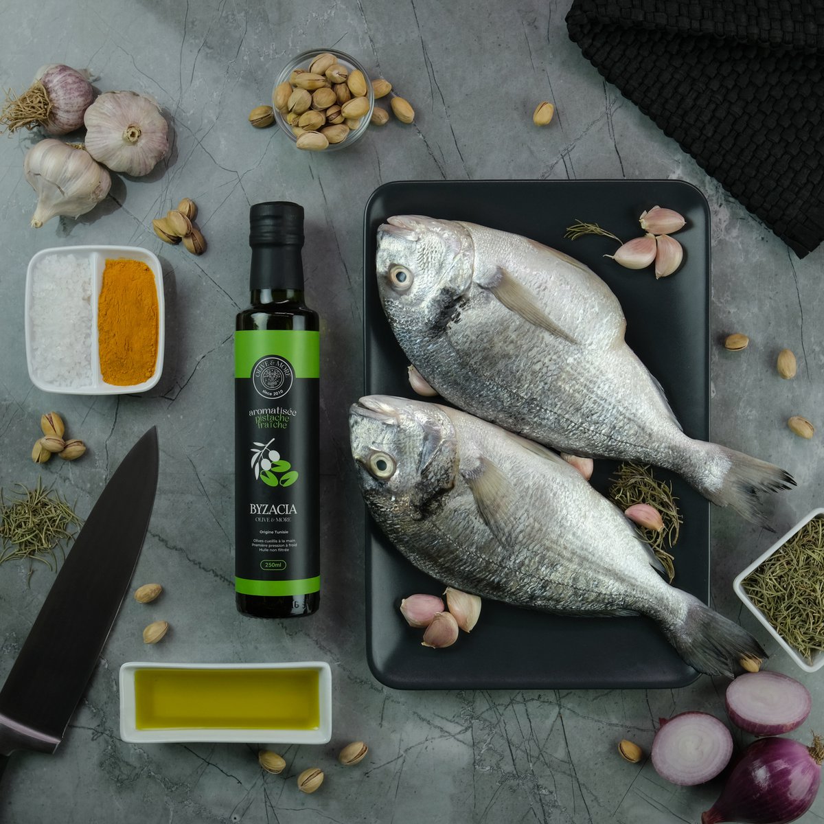 Olio d'oliva aromatizzato al pistacchio fresco