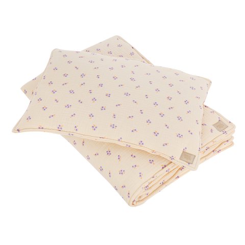 Musselin-Kinderbezug-Set „Lila Vergissmeinnicht“