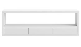 A modern 3-drawer TV cabinet in a neutral color palette, suitable for a variety of living room styles.