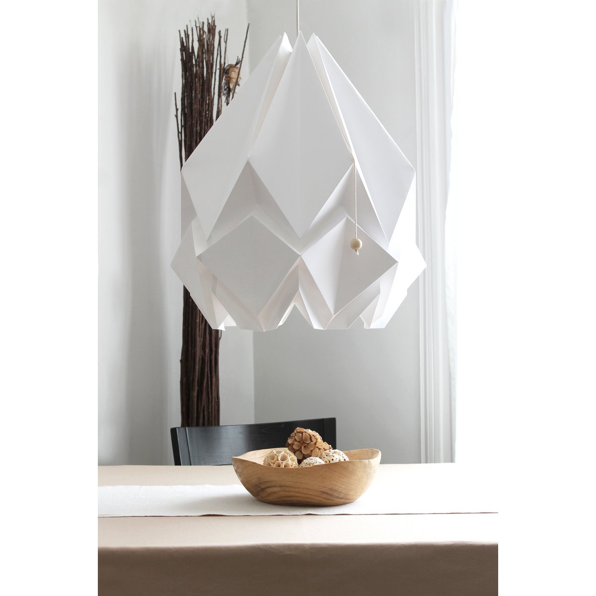 Papir Origami Solid Color Hængelampe - Størrelse XL