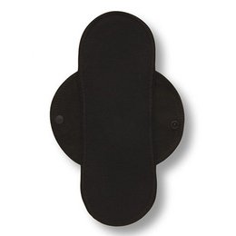 Bamboo pad with black wings, suitable for intimate care in sizes S, M, L, XL.