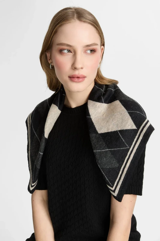 Mohair Troia Foulard (Black) 