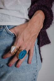Ring Saudade blå agat