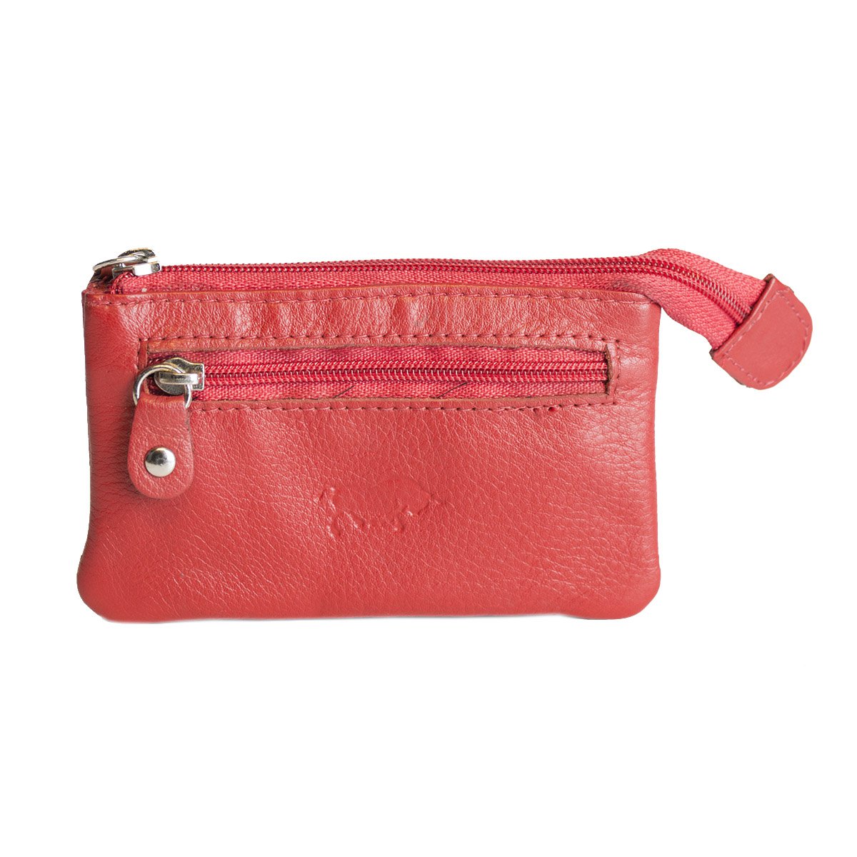 Portachiavi In 11 Colori - Portachiavi In Pelle - Con 2 Tasche Con Cerniera