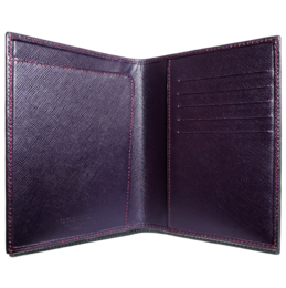 Pochette Passeport Saffiano Bordeaux