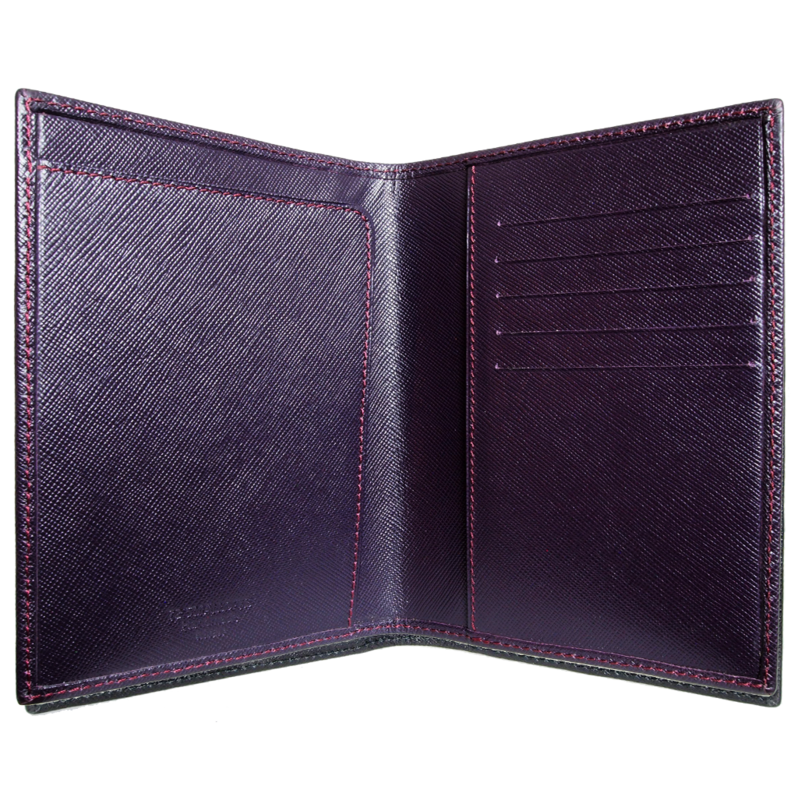 Pochette Passeport Saffiano Bordeaux