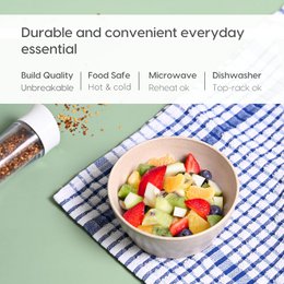 Bols de service Elara écologiques Ecofy | 1000 ml, 600 ml, 300 ml | Ensemble de 3 | Ensemble de bols allant au micro-ondes | Bol à mélanger fabriqué avec du biocomposite de balle de riz | pour ensemble de bols chauds et froids | Azur-Célé-Inno Certif