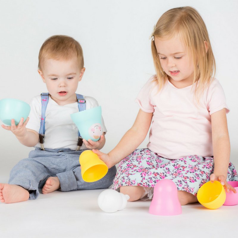 Rainbow Nesting Babies with Chiming Bo Bunny