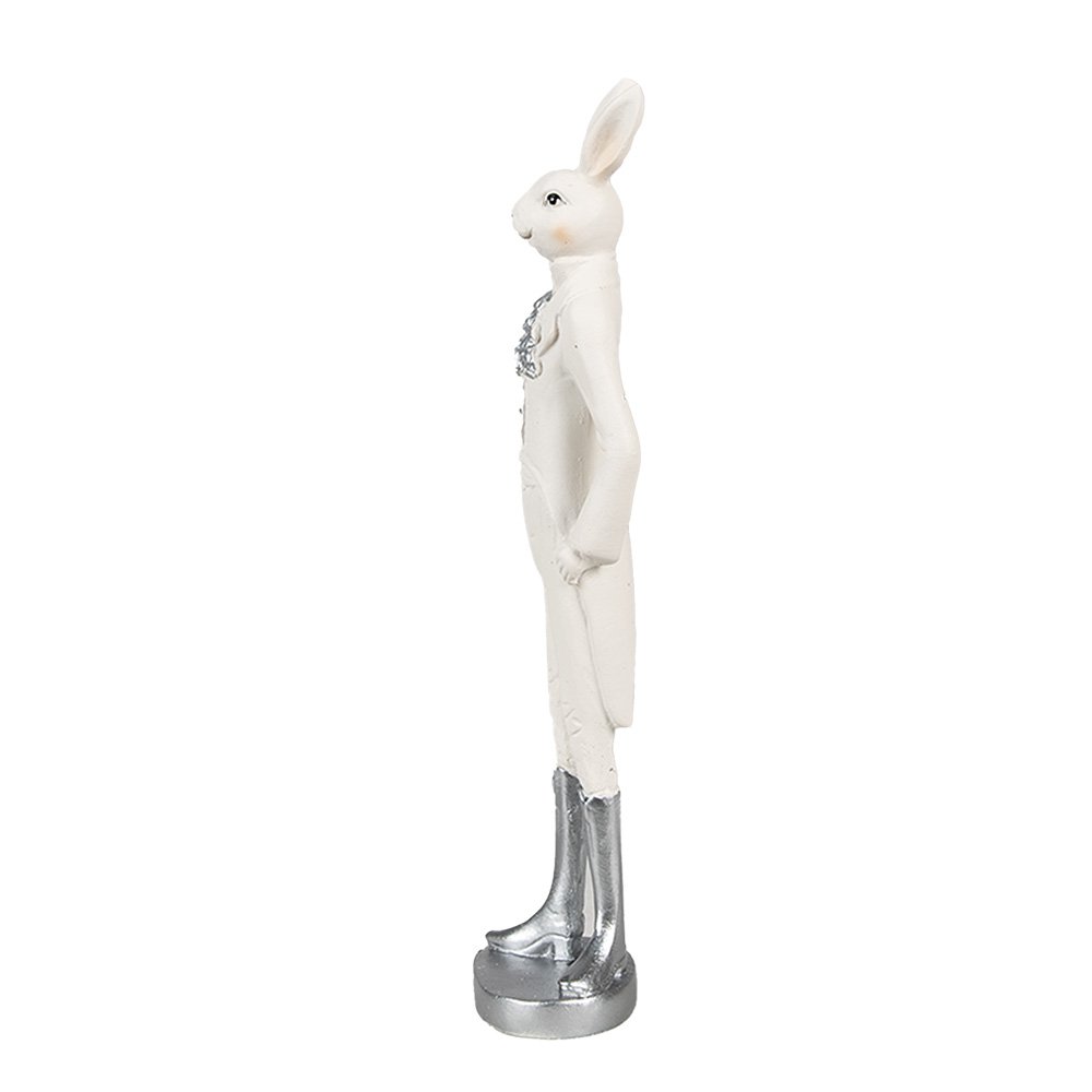 Beeld Konijn 28 cm Wit Polyresin Paasdecoratie
