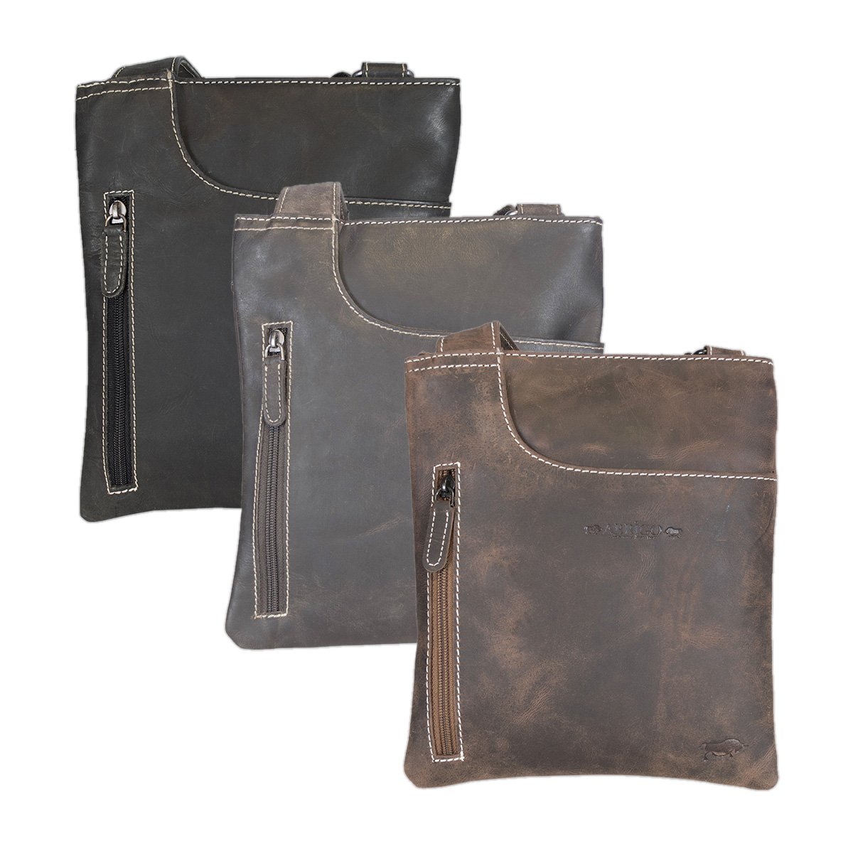 Leder Crossbody Bag - Umhängetasche in 3 verschiedenen Farben Leder