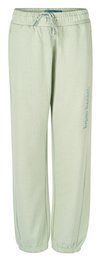  Mint green women's sweatpants with drawstring waist and relaxed fit.
