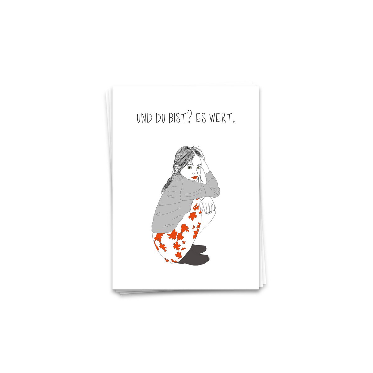Und du bist? Es wert. - Postkarte 10er Set