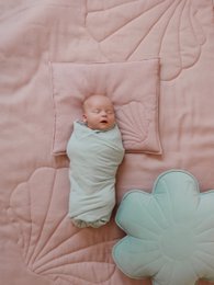 Linnen schelp kinderovertrekset "Poederroze" Groot formaat