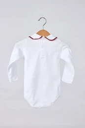 Baby børstet bodysuit med krave, festlige farver