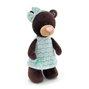 Soft toy, Choco & Milk - Milk standing in a mint dress (27cm)