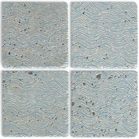 Stone Coaster Set - Blue Waves
