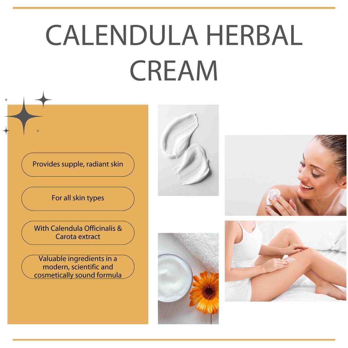 Camille Cosmetics | Calendula-Creme – Körpercreme – 250 ml