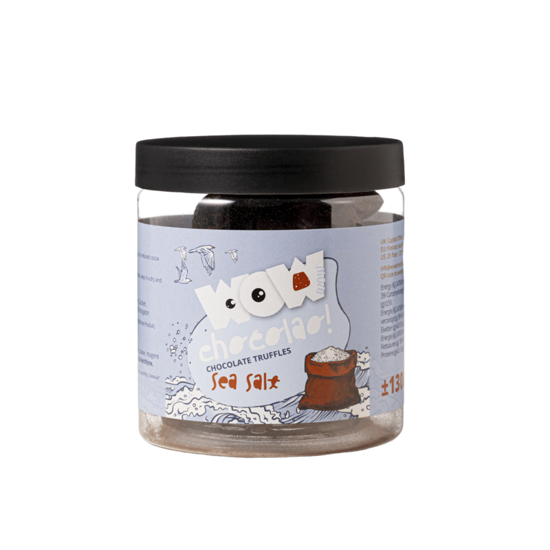 Meersalz-Schokoladentrüffel Geschenkglas 130g | Luxuriöse Meersalzschokolade