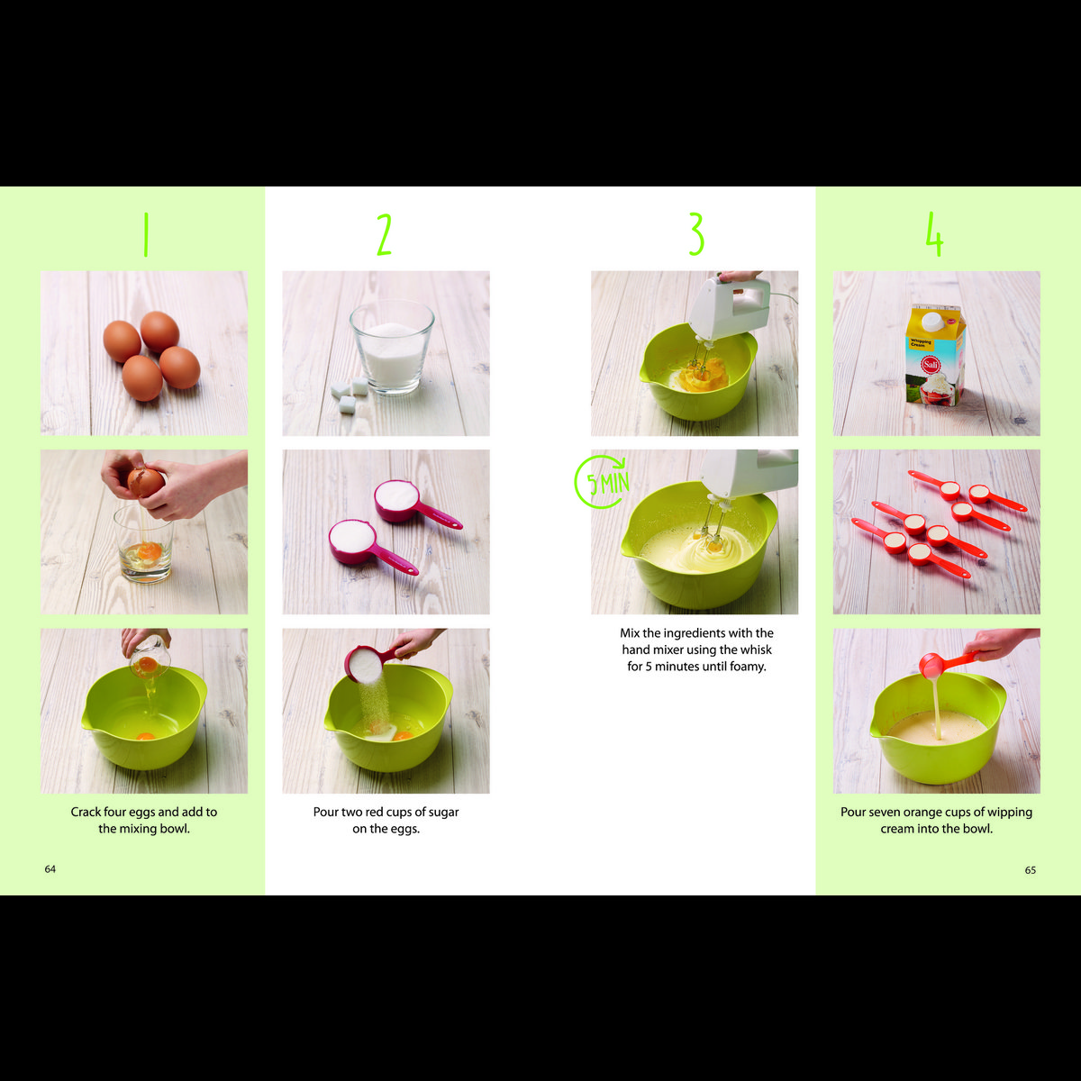 Livre de recettes Kids Easy Cup : Cuisiner avec les enfants (Partie 1), Coffret de pâtisserie incl. 5 tasses à mesurer colorées