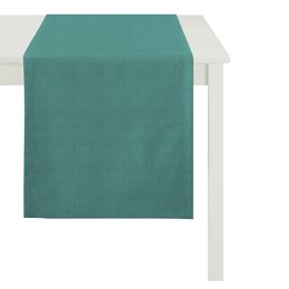 A teal-colored table runner measuring 44x140cm, suitable for use on a table.