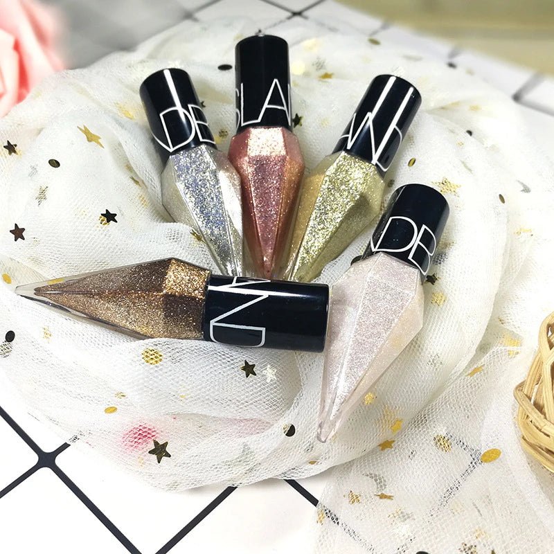 Nuevo Delineador de ojos brillante profesional, cosméticos para mujer, pigmento plateado, rosa, dorado, líquido, brillo, delineador de ojos, maquillaje barato
