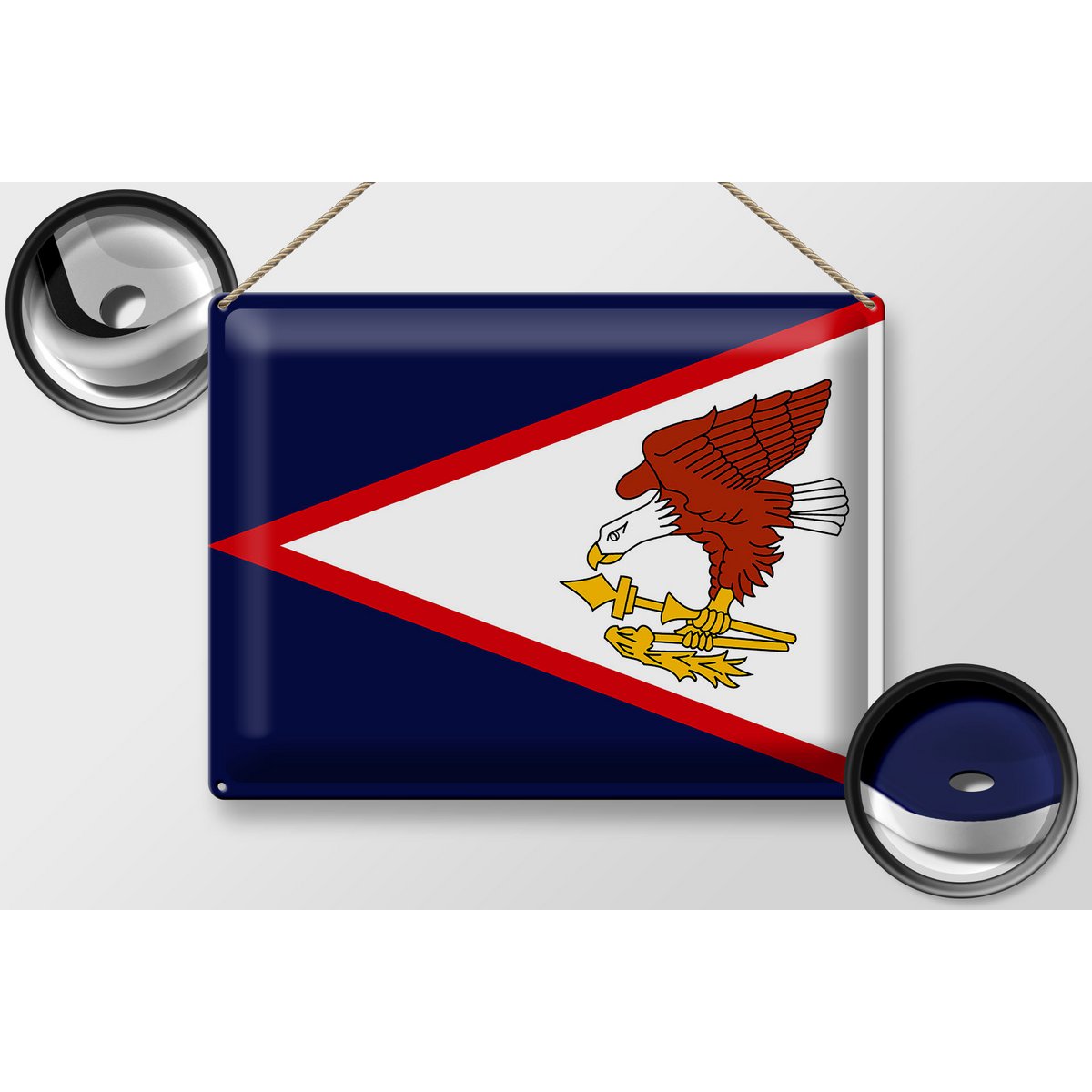 Blechschild Flagge 40x30cm Flag of American Samoa