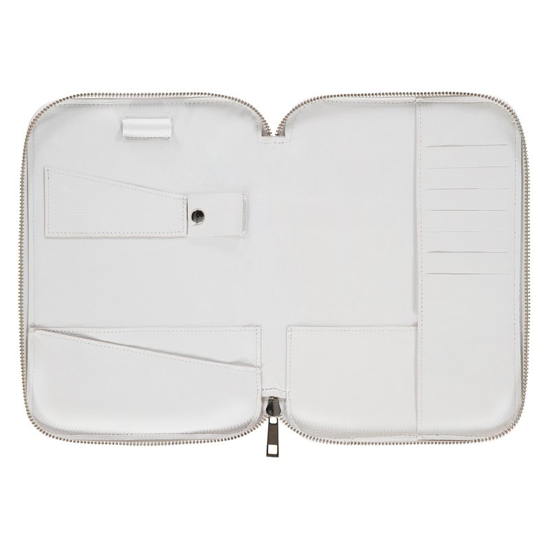 Lena leather travel pouch - white